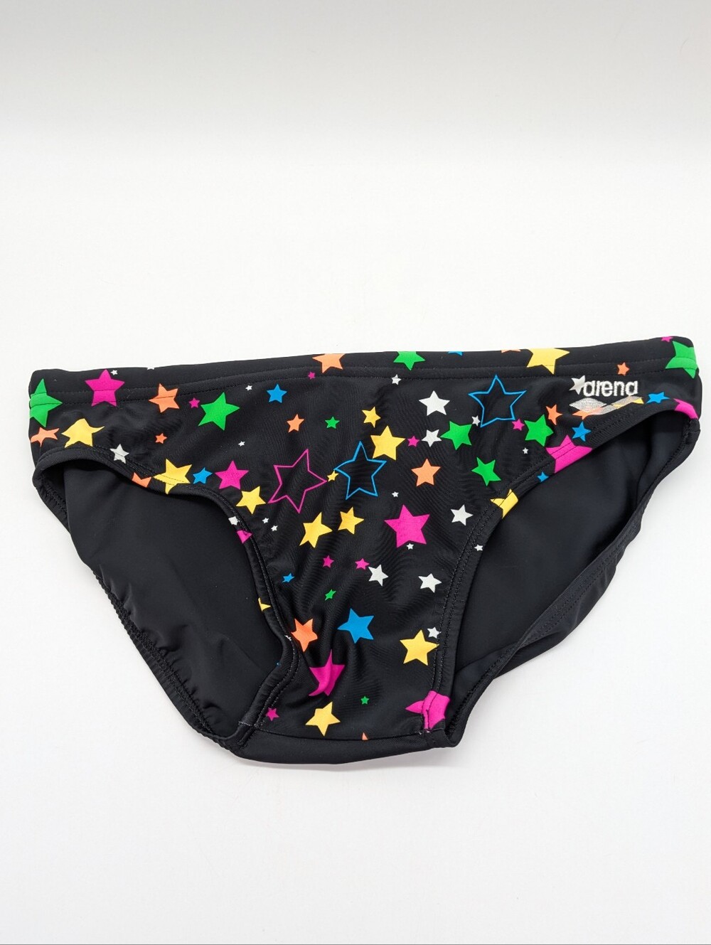 Arena Black Pink Green Colorfully Star Drawstring Mens Swim Brief L